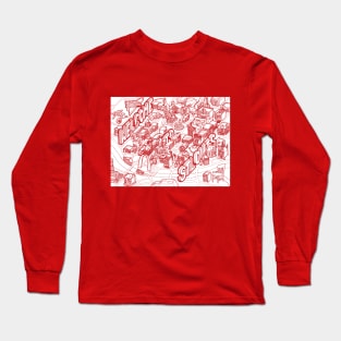 St Louis Arts Illustrated Map (Colored Lines) Long Sleeve T-Shirt